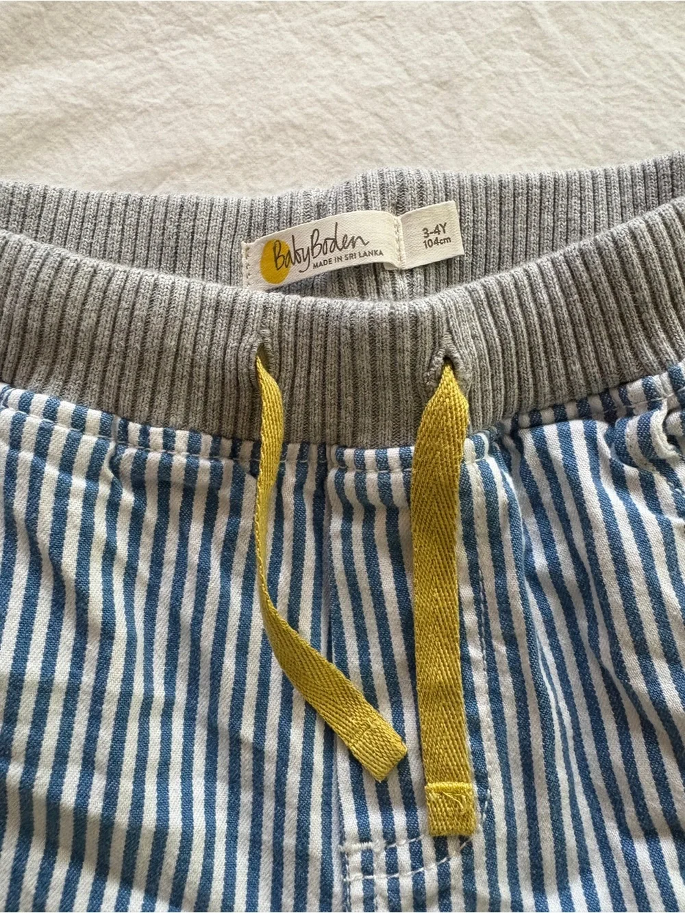 Baby Boden Boy’s Striped Convertible Trouser Pants Size 3-4 Years